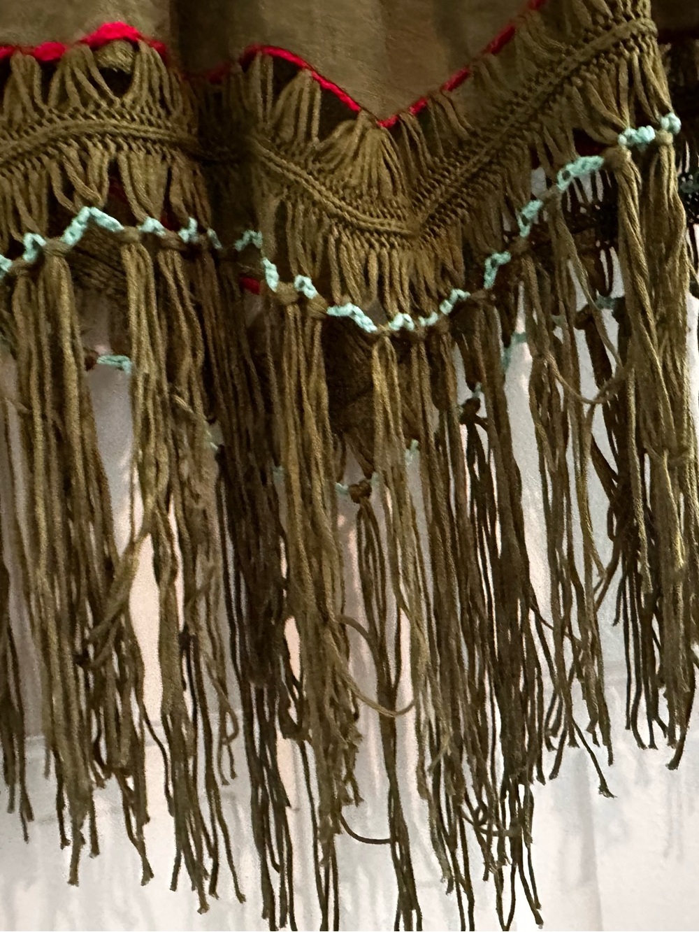 WOWO Bohemian Olive Green Fringe Tunic with Crochet Accents - Picture 5 of 9